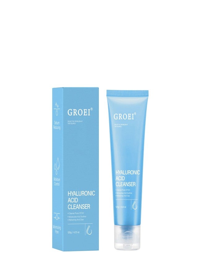 GROEI Hyaluronic Acid Cleanser, Face Wash with Tea Extracts, Gentle Pore Cleanser for Oily & Dry Skin, 4.23 oz (1PC) - Image 1